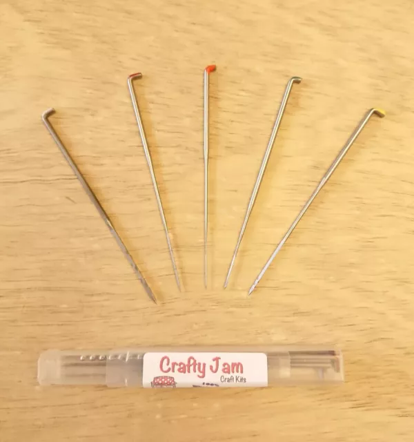 Set of 5 Specialist Technical Felting Needles Reverse, Crown etc