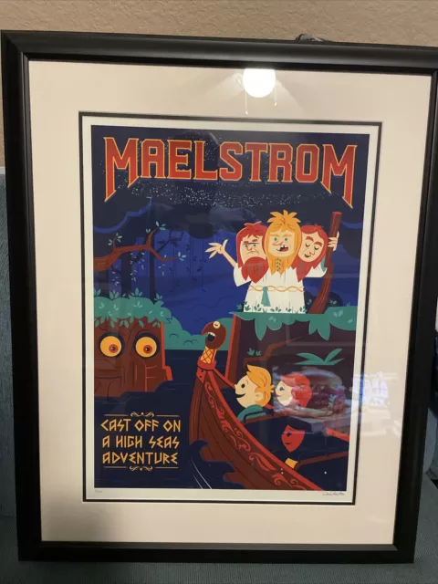 32x26 Disney World Epcot Maelstrom Dave Perillo Framed Art Poster 11/95 Norway