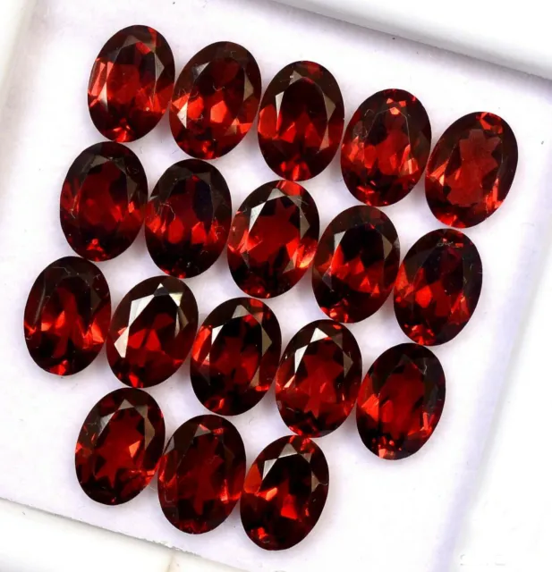 Natural Red Garnet 7X5 Mm Oval Cut Faceted Loose Aaa Lustrous Gemstone Lot