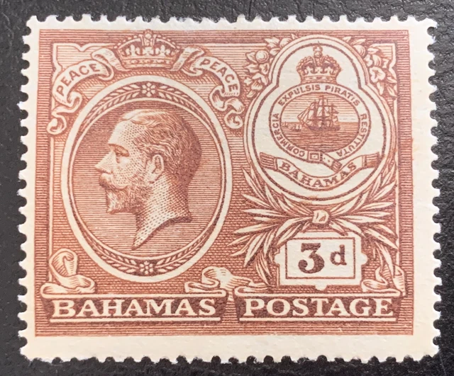 Bahamas 1920 3d Peace Stamp MH WMK Crown to Right of CA (RARE!) SG109w CV £275