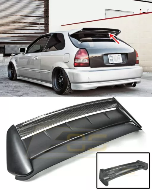 For 96-00 Civic Hatchback | SEEKER V2 CARBON FIBER Rear Roof Wing Spoiler