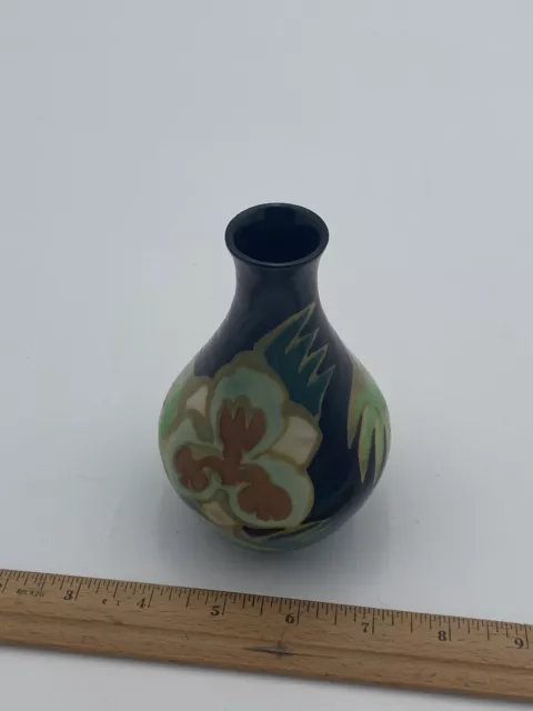 Vintage Japanese Hand Painted Floral Ceramic Bud Vase Made in Japan 6" Tall