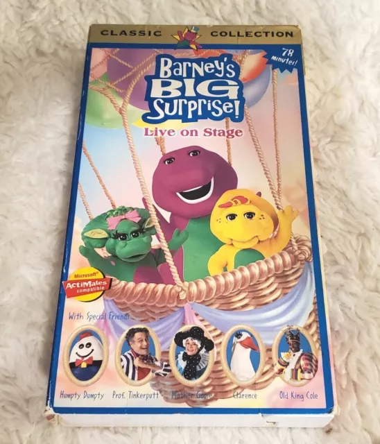 BARNEY'S BIG SURPRISE Live On Stage VHS 1998 Children's PURPLE DINOSAUR ...