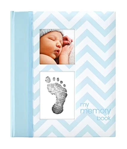 First 5 Years Chevron Baby Memory Book with Clean-Touch Baby Safe Ink Pad to ...