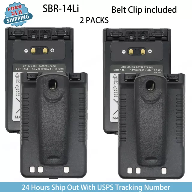 2PC NEW SBR-14Li SBR-15LI Battery For YAESU FT-5DR FT-1DR FT1XD FT-2DR FT-3DR