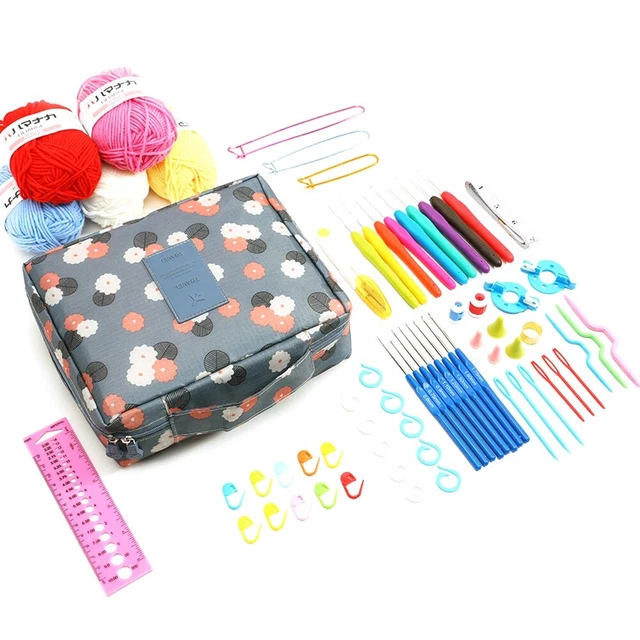 Häkelnadelsatz Strick Kit Plastik Tragbar DIY Dauerhaft Lang Anhaltende