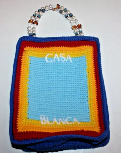 Casablanca  Atlantis Logo Beaded Crochet Bag