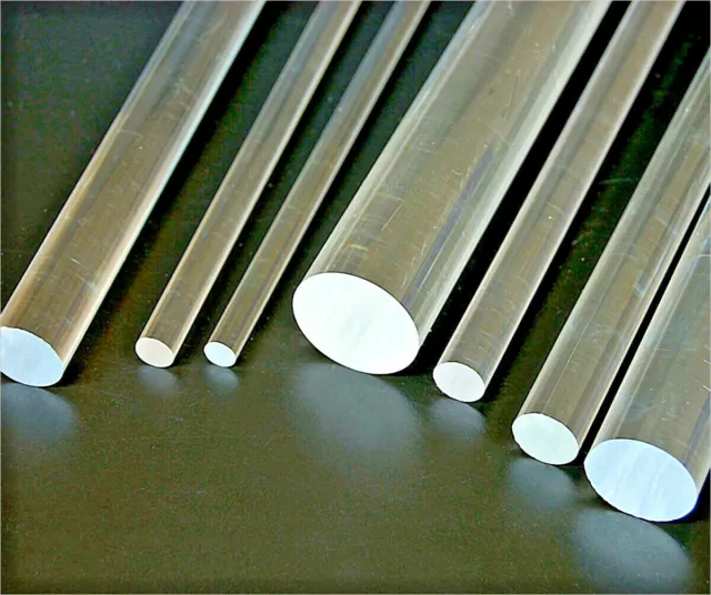 Clear Acrylic Rod 2Mm - 50Mm Lengths Round Perspex® Solid Bar 100Mm - 600Mm Long 3
