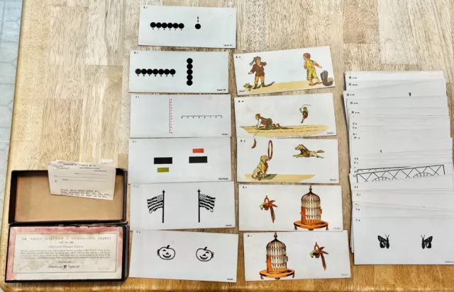 Vintage Dr Wells Selection of Stereoscopic Charts: Set of 70 in Original Box