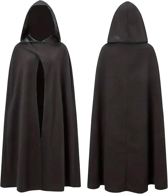 Mantello Con Cappuccio Da Vampiro - Nero, 140 Cm, Per Halloween E Cosplay Adulti - Foto 9