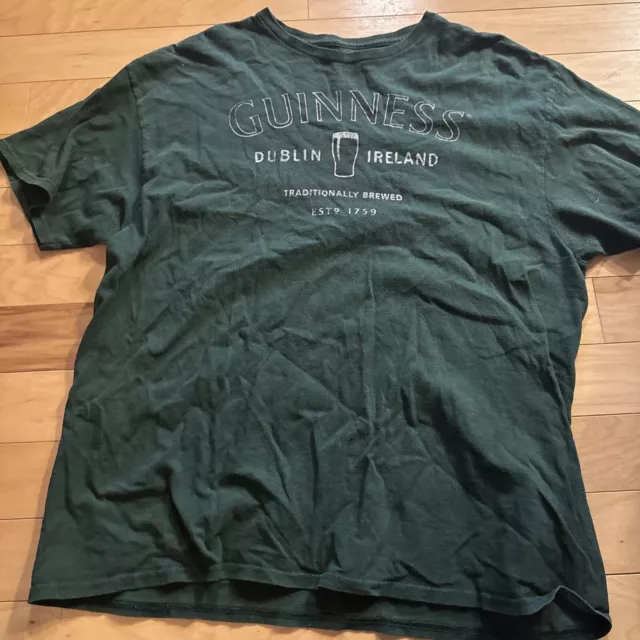 GUINNESS Dublin Ireland Green T-shirt XL Mens Breweriana Beer Shirt