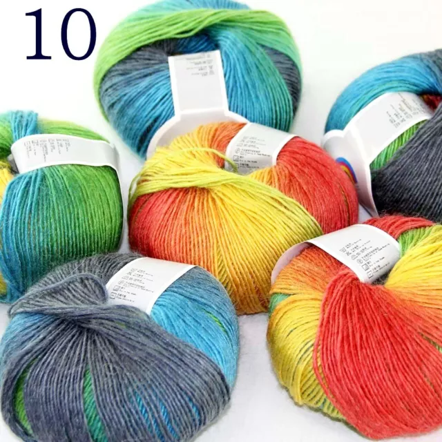 SALE 6BALLSX50GR RAINBOW Blankets Rug Shawl Cashmere Wool Hand Crochet Yarn  10 $32.39 - PicClick AU