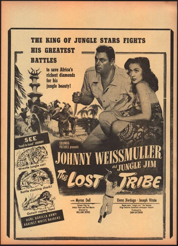 Johnny Weissmuller as Jungle Jim in The Lost Tribe Movie Poster/Broadside