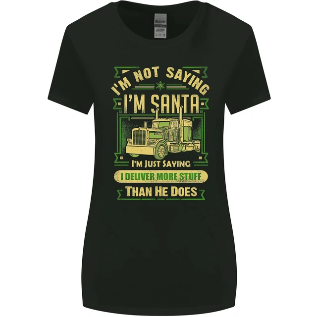 T-shirt donna taglio più largo autista consegna Natale divertente