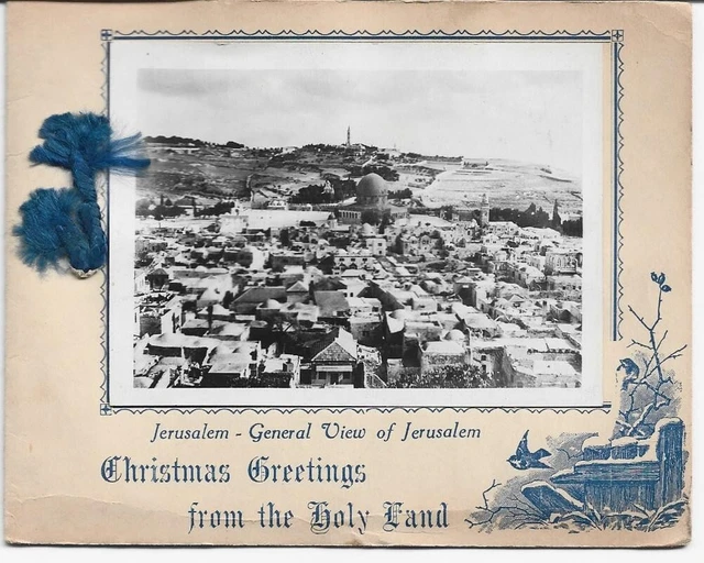 Palestine Jerusalem Greeting Card Flowers From The Holy Land Old Postcard