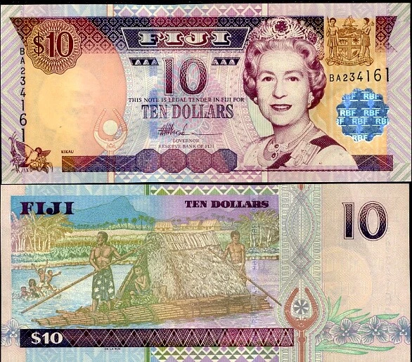 Fiji 10 Dollars ND 2002 P 106 UNC