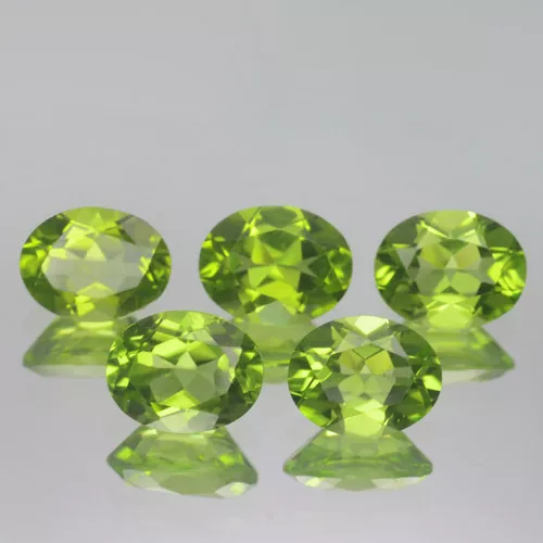 8x6mm. Lot 1,2,5,10 pcs Oval Cut Calibrated VVS Natural Gemstone Green PERIDOT