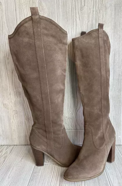 Kenneth Cole Reaction Sara Knee High Boots Women's Size 8M Side Zip Block Heel