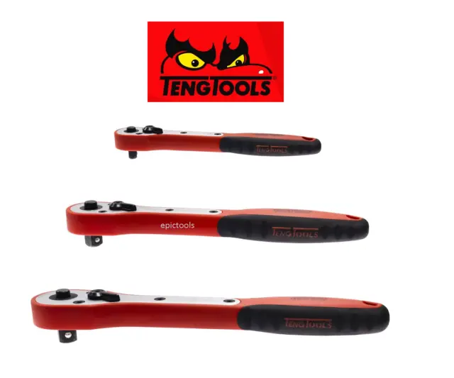Teng Tools Quick Release Reversible FRP Socket Ratchet ,Choose 1/4",3/8" Or 1/2"
