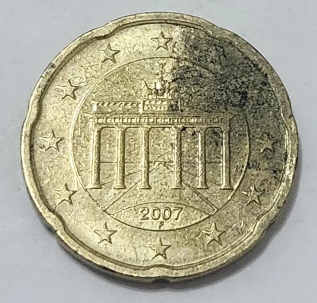 European Union (Germany) 🇪🇺/🇩🇪 Twenty (20) Euro Cents Coin 2007 F Stuttgart