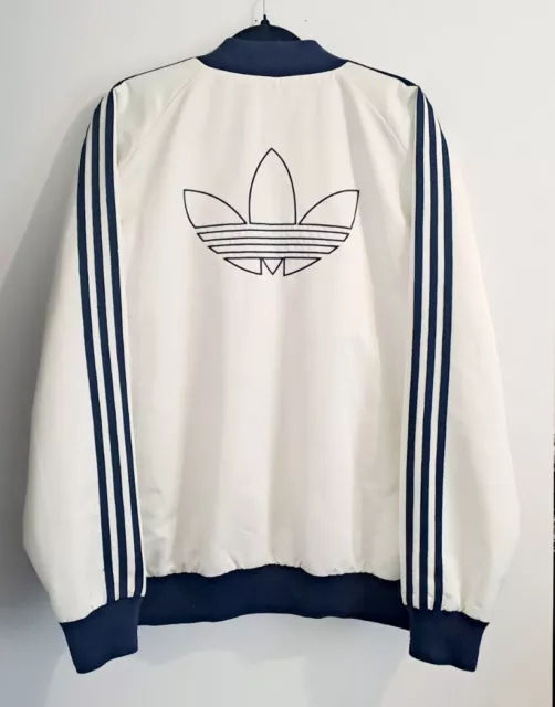 Rare Adidas Bombers L Blouson Limited Warm Jacket Off White Navy Huge