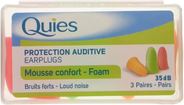 Quies Pair of Foam Earplugs - Pack of 3