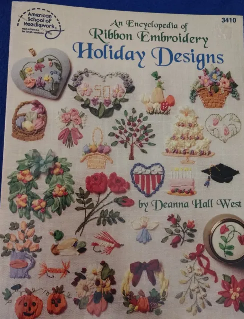Enciclopedia de bordado de cinta de la Escuela Americana de Agujas diseños navideños