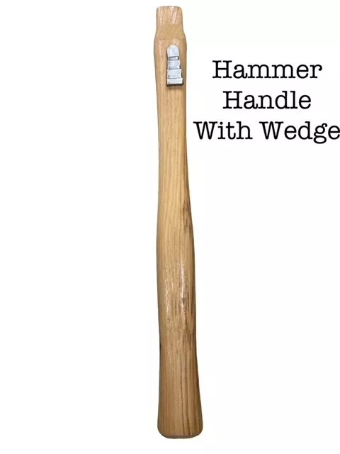 16" Hickory Wood Hammer Handle W/Wedge. Free Shipping