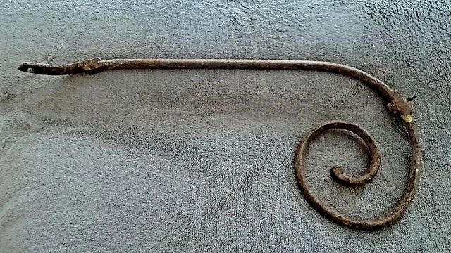 Vintage Metal  Architectural Salvage Large Scroll Hooks Plant/Sign Hanger -Decor