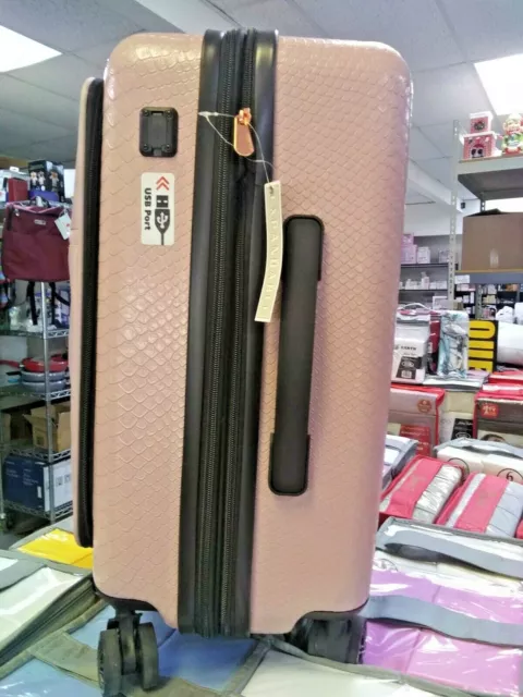 Samantha Brown 22" Hardside Spinner with USB Port - Rose / Gold - New 2