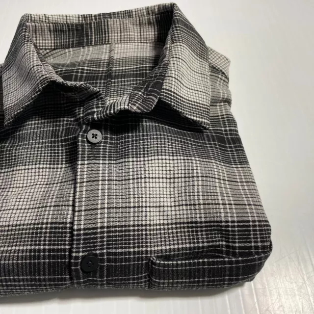 Lululemon Masons Peak Flannel Shirt Brushed Black White Gray Shadow Plaid (M) 2