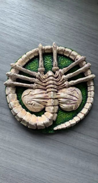 alien fACEHUGGER. solid  resin. hand painted.aprox 8 inches in diamiter