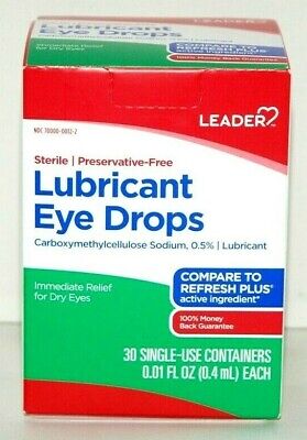 Gotas lubricantes para ojos LRADER sin conservantes 30 un solo uso 0,4 ml/cada una caducidad: 12/23