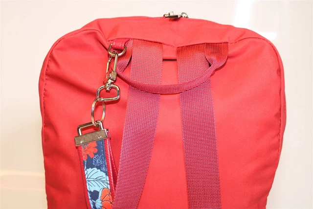 Samantha Brown NEW Large Red Canvas Travel Backpack Carry On Bag 6