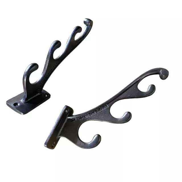 Anthropologie Cast Iron Antler Coat Hooks- Set Of 2 Tiered 4 Prong Rustic