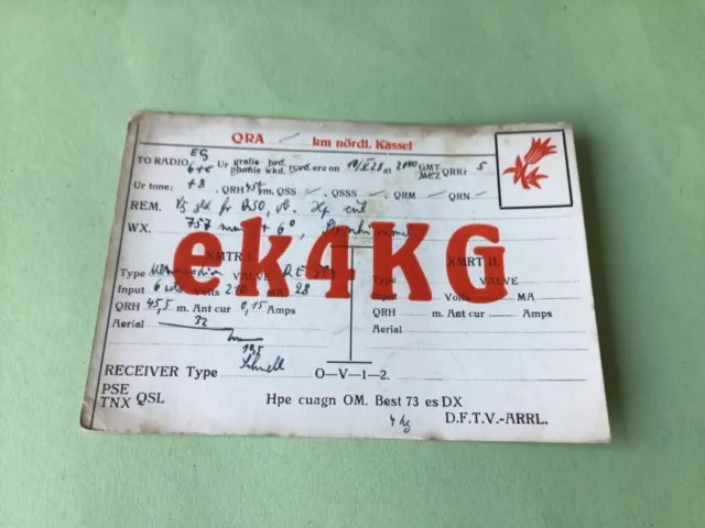Vintage QSL Radio communication card  1928 Kassel   Ref 52537