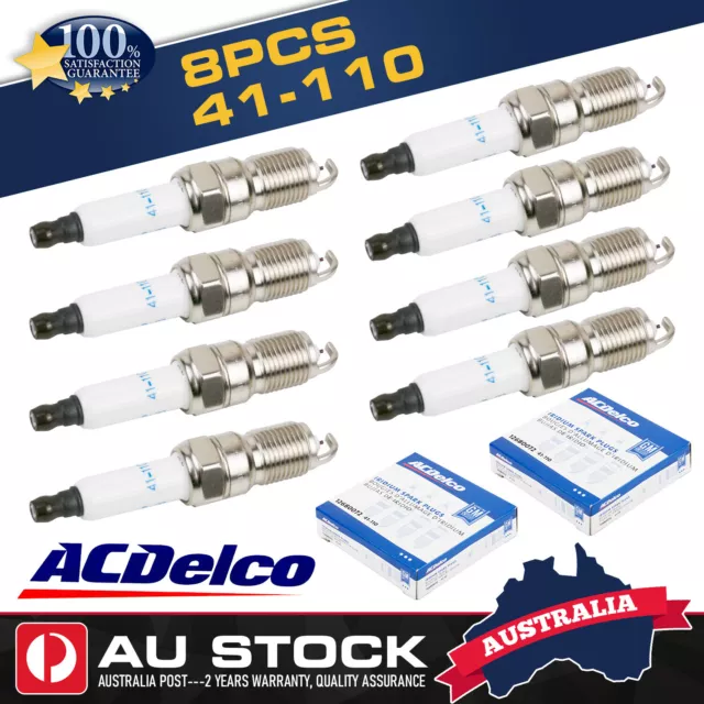 8pcs ACDelco 41-110 IRIDIUM Spark Plugs 12621258 for Holden VT VU VX VY VZ VE VF