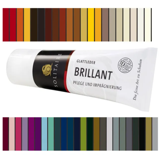 (7,93EUR / 100ml) Solitaire Brillant Zapato Crema 75ml Muchos Colores para Cuero Liso