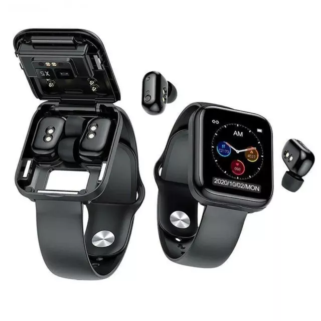 2 IN 1 Smart Watch with Earbuds Smartwatch TWS Wireless Bluetooth