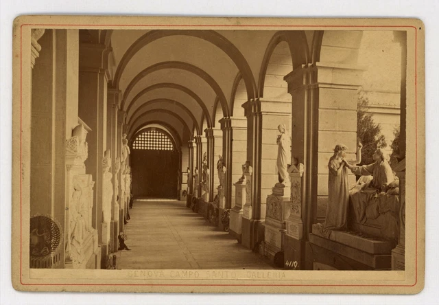 Cabinet Card - GENOVA, Campo Santo Antique Found Photo 1880s Italy Alfredo Noack