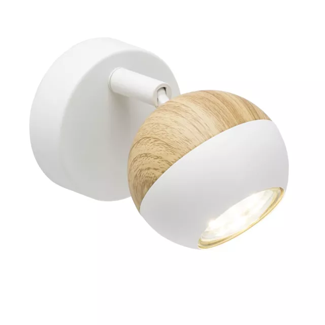 Holz Wand Lampe G99440/35 EUR BRILLIANT Leuchte Lesearm - LED DE PicClick RAYAN 134,03 Stoffschirm weiß