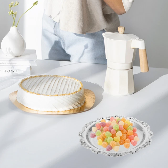 Elegante bandeja para servir postre mesa plato de comida para bodas fiesta