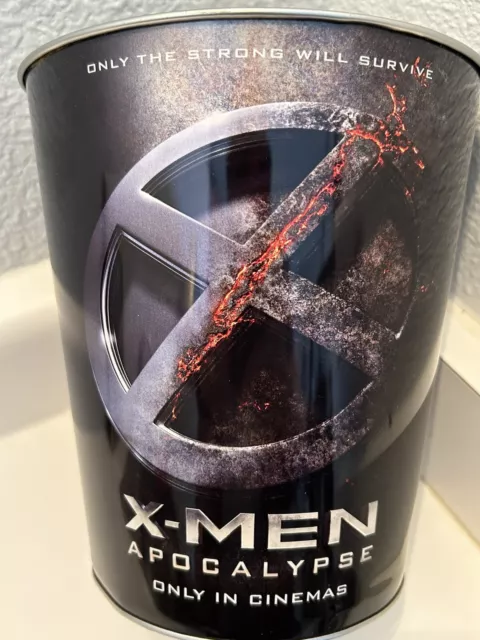 Collectible 2016 X-men Apocalypse Tin Promotional Theater Popcorn Bucket.