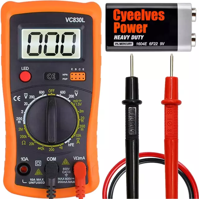 Digital Multimeter, Multimeter with AC DC Voltmeter & Ohm Volt Amp Tester, Meter