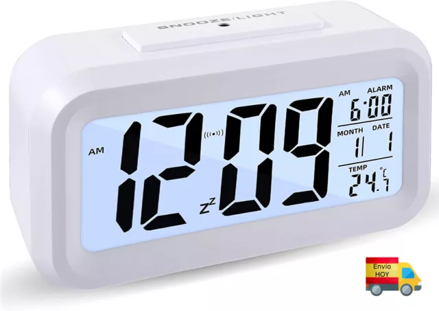 Reloj Despertador Digital Alarma Repeticion Fecha Temperatura Luz Nocturna