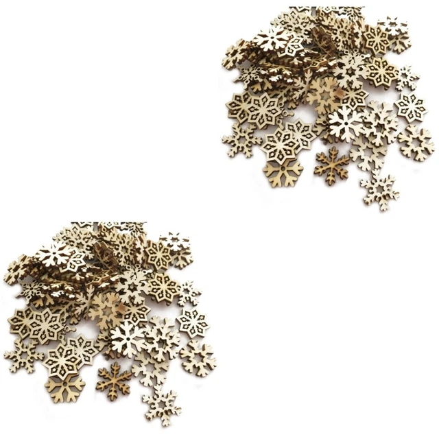 2x Holz Weihnachten Handwerk Weihnachten Scrapbooking Ornamente