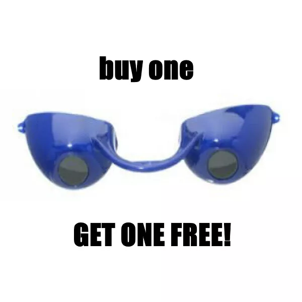 NEW Peepers Tanning Bed Goggles With Cord - Buy 1 & Get 1 Free - Blue