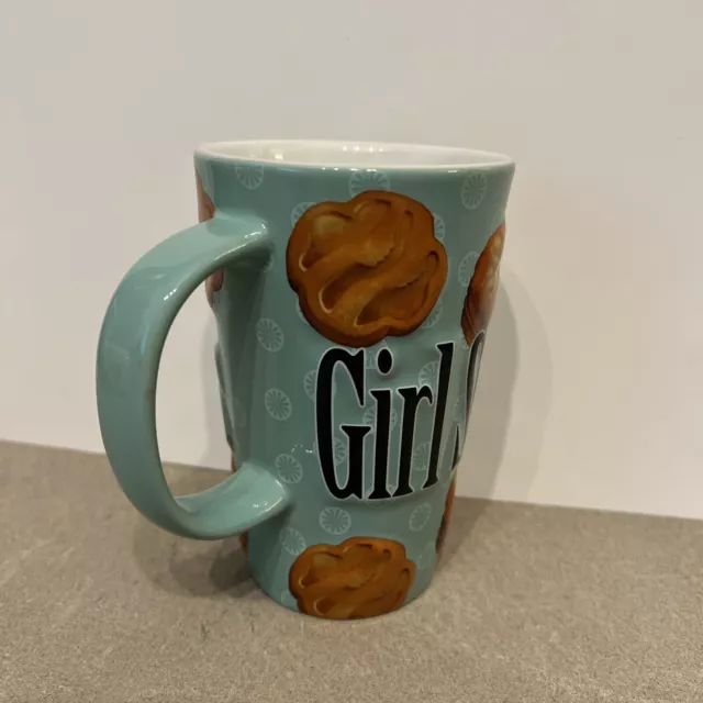 Girl Scout Cookies 2007 Embossed Cup Mug cookie biscuit teal ceramic gift 2