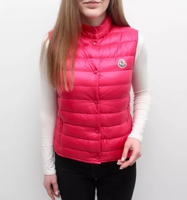 Women's MONCLER Liane Gilet Quilted Down Puffer Vest Jacket fits 0 ~XS Pink