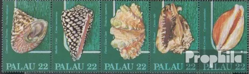 Palau-Islands 149-153 five strips (complete.issue.) unmounted mint / never hinge